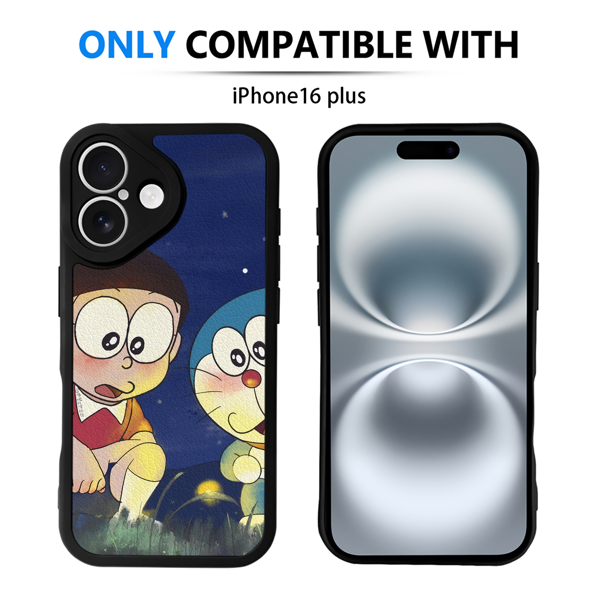 （画像用） ドラえもん Doraemon 【iPhone 16シリーズ対応】シリコンスマホケース（レザー調） 材質：シリコン